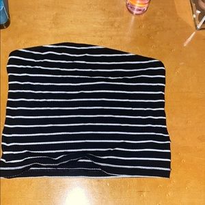 black and white striped tube top